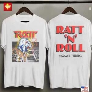 Vtg 1984 Ratt N Roll Tour Out Of The Cellar Glam Metal 2 Sided T Shirt 170